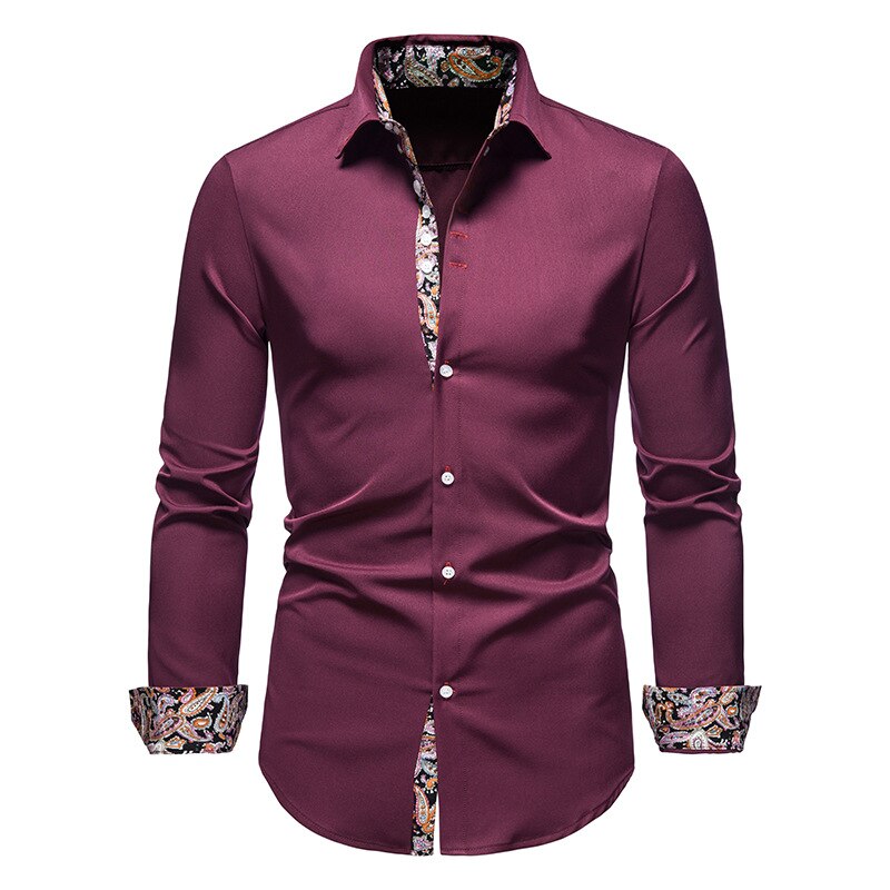 Chemise Homme Cintrée Imprimée À Manches Longues | Tendance