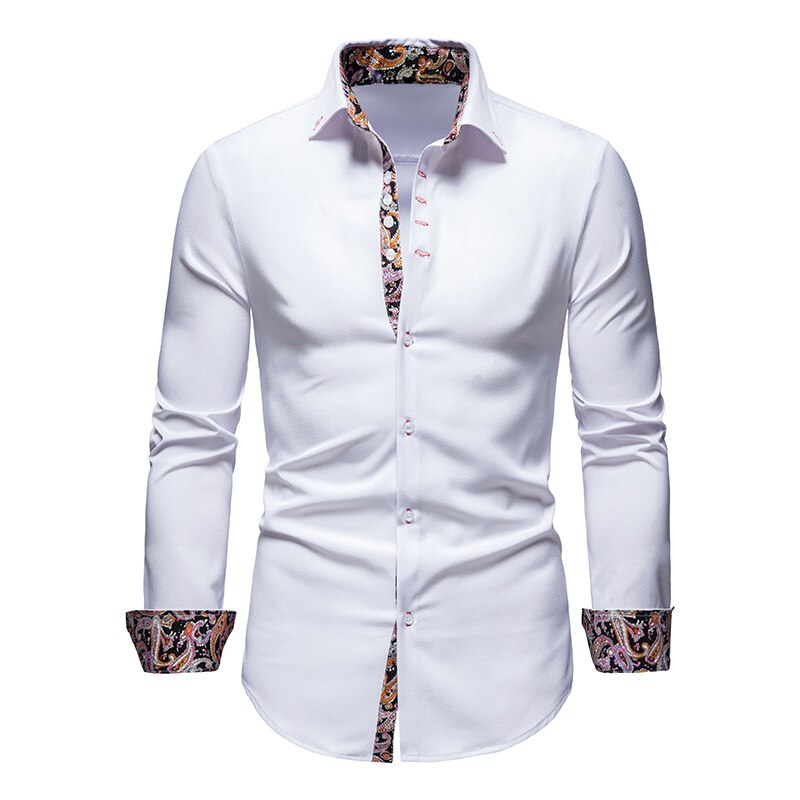Chemise Homme Cintrée Imprimée À Manches Longues | Tendance