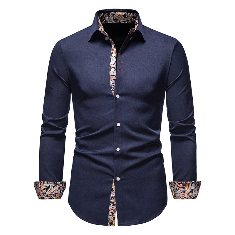Chemise Homme Cintrée Imprimée À Manches Longues | Tendance