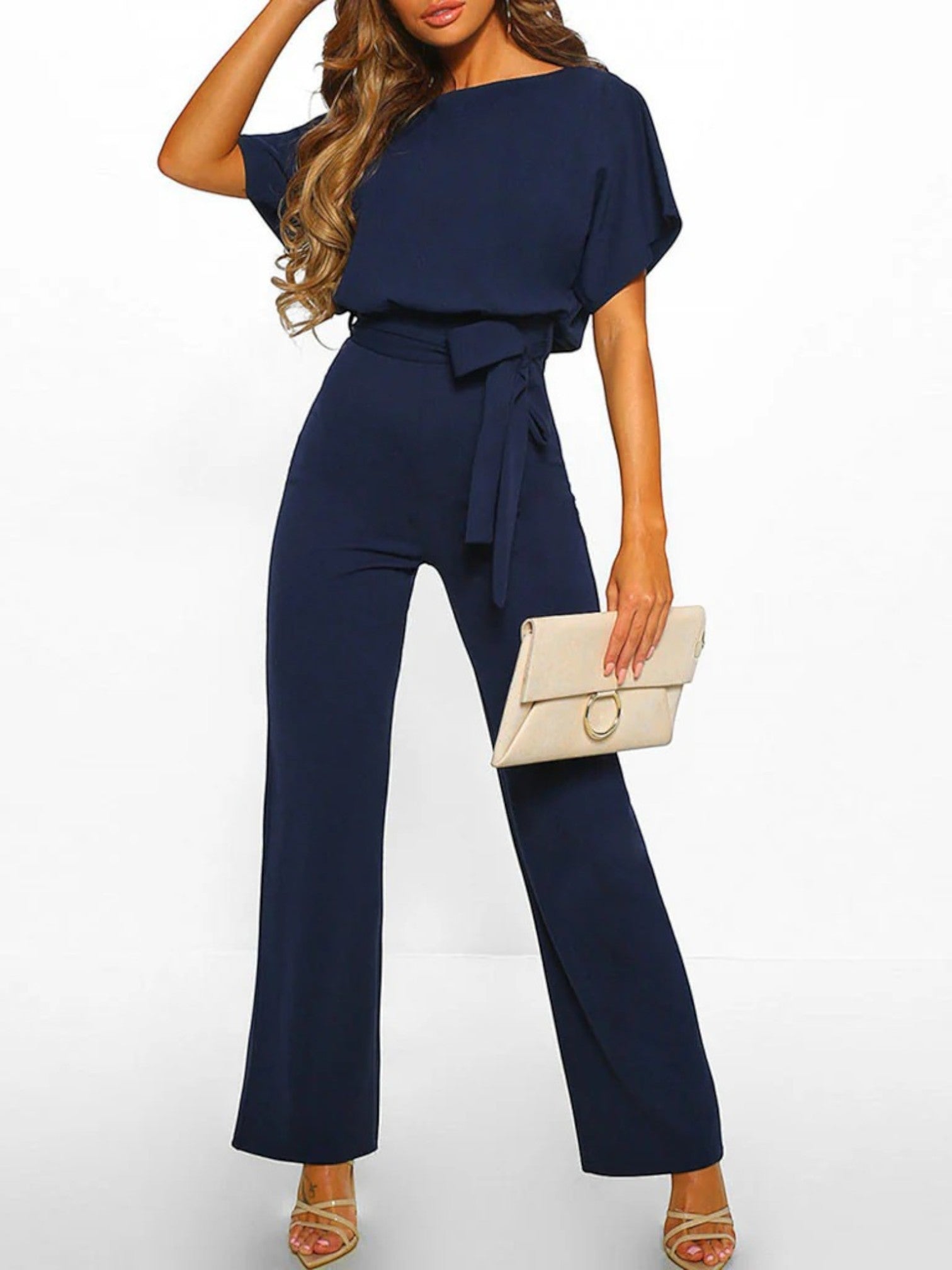Solène | Combinaison Élégante Avec Ceinture Pour Femme
