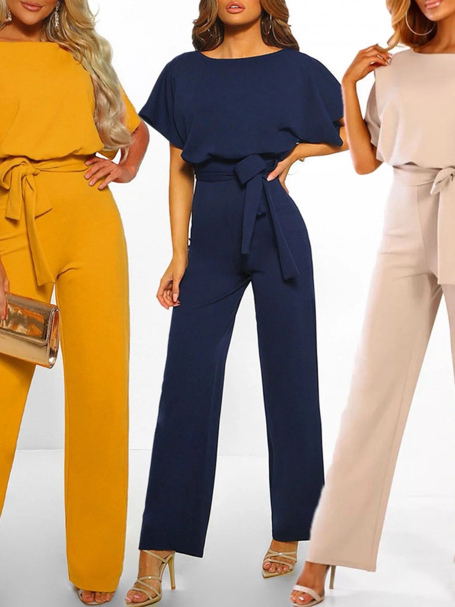 Solène | Combinaison Élégante Avec Ceinture Pour Femme
