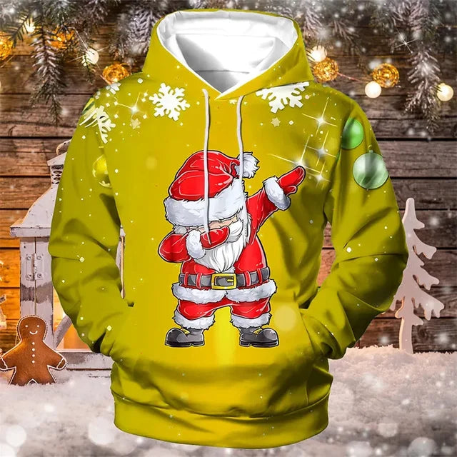 Sweat À Capuche De Noël Stylé Pour Homme | Manches Longues