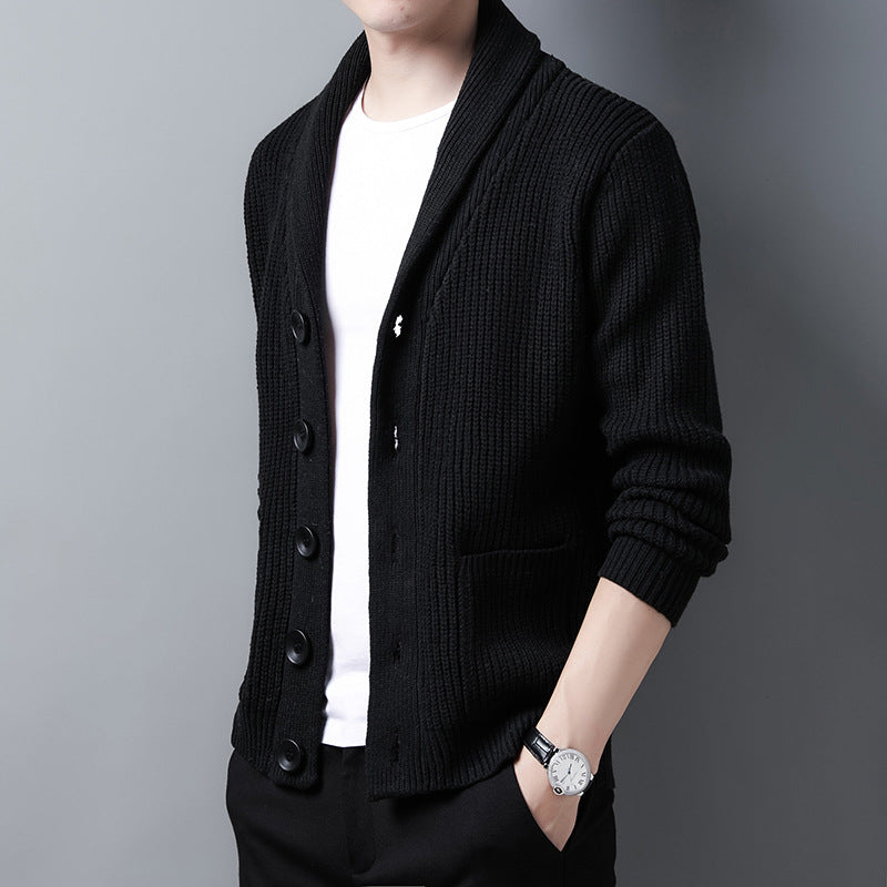 Cardigan Tricoté À Col Châle Pour Homme | Manches Longues