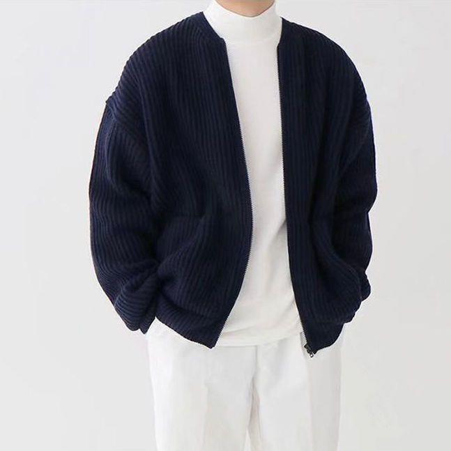 Cardigan En Maille Avec Fermeture Éclair Pour Homme | Manches Longues
