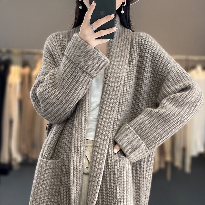 Cardigan Long En Maille Ouvert Sur Le Devant Pour Femme | Surdimensionné