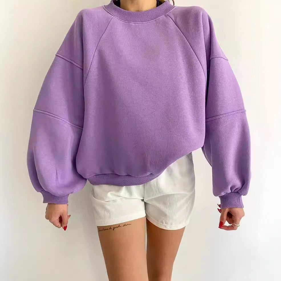 Sweat-shirt Ras Du Cou À Manches Raglan Pour Femme | Surdimensionné