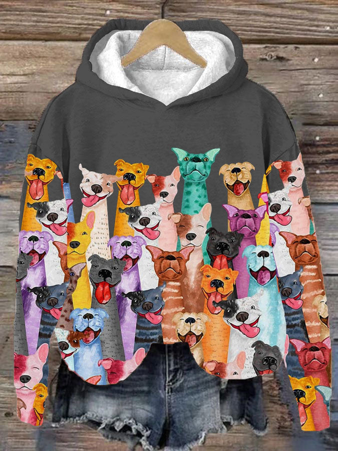 Sweat À Capuche Imprimé Coloré Pour Femme | Hiver