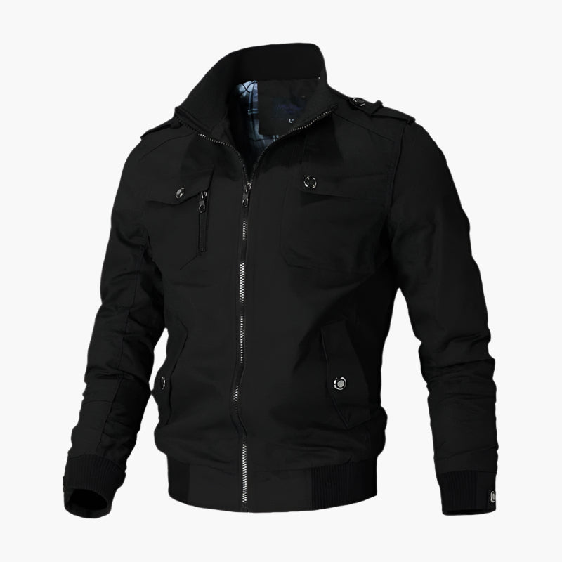 Blouson Aviateur Classique À Col Montant Pour Homme | Multipoches