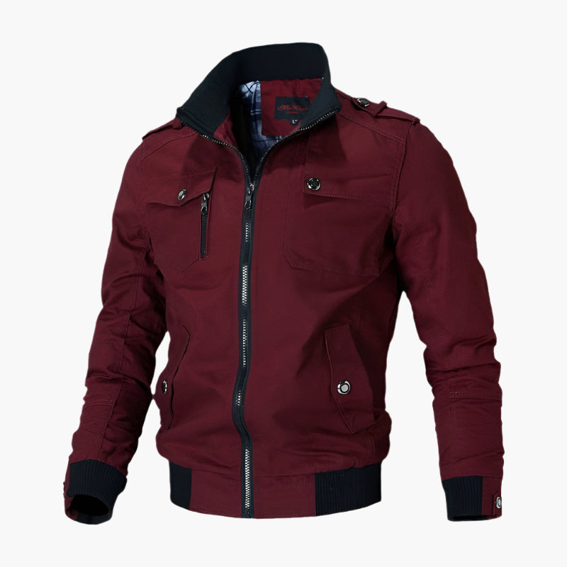 Blouson Aviateur Classique À Col Montant Pour Homme | Multipoches