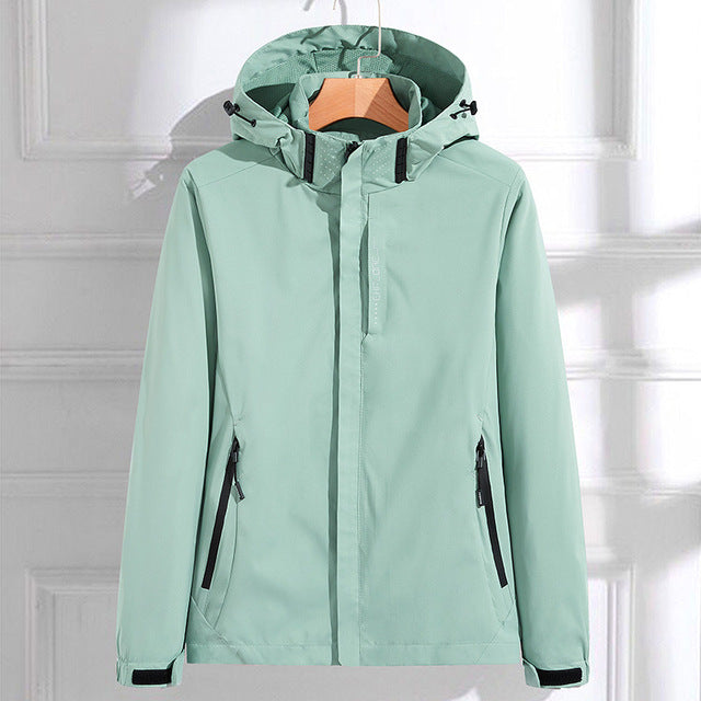 Imperméable D'extérieur À Capuche Pour Femme | Poches Zippées