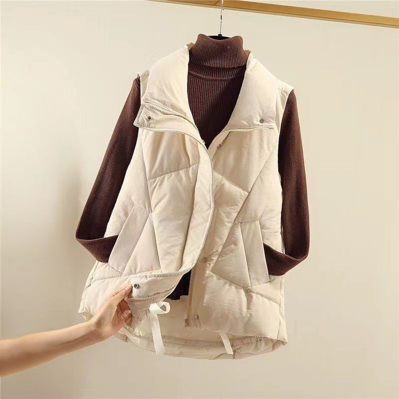 Gilet Sans Manches Avec Poches Avant Pour Femme | Hiver