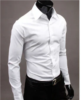 Chemise Homme Unie À Manches Longues | Style Décontracté