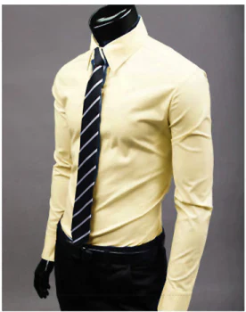 Chemise Homme Unie À Manches Longues | Style Décontracté