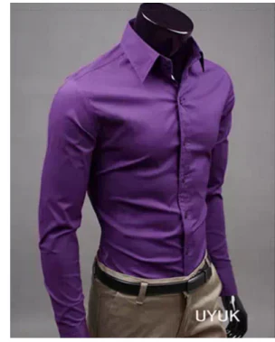 Chemise Homme Unie À Manches Longues | Style Décontracté