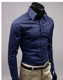 Chemise Homme Unie À Manches Longues | Style Décontracté