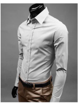 Chemise Homme Unie À Manches Longues | Style Décontracté
