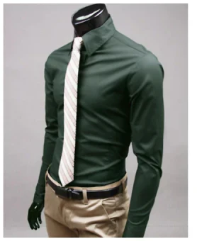 Chemise Homme Unie À Manches Longues | Style Décontracté