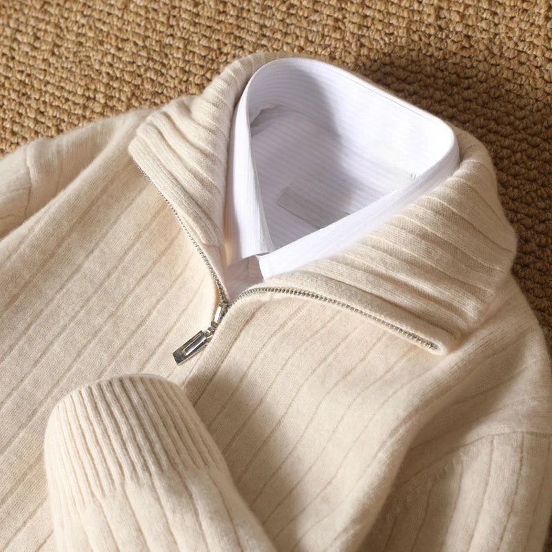 Pull D’Hiver En Cachemire Pour Homme | Avec Fermeture Éclair