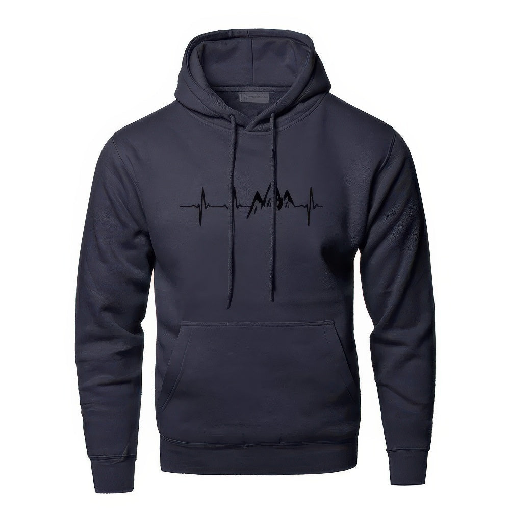 Sweat-Shirt Graphique Mountain Heartbeat Pour Homme | Manches Longues