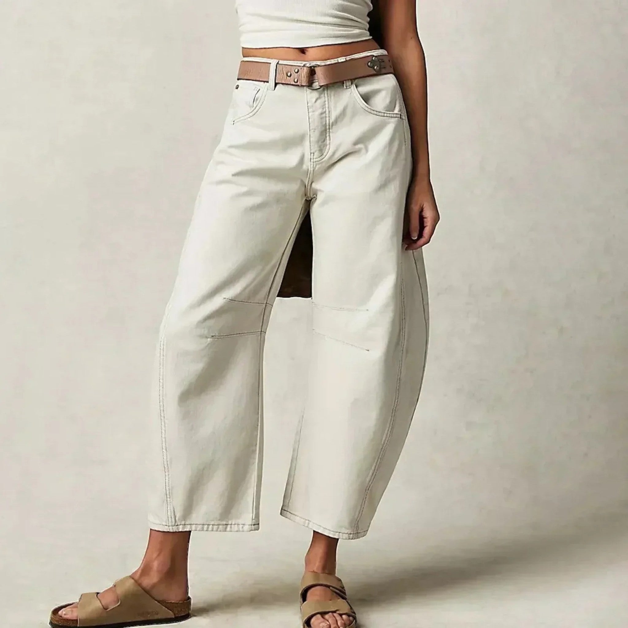 Anouk | Pantalon Denim Décontracté À Jambe Large Pour Femmes