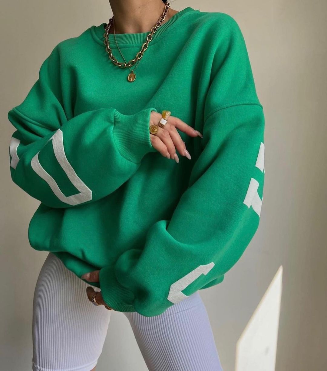 Sweat À Capuche Oversize À Col Rond Pour Femme | Manches Longues