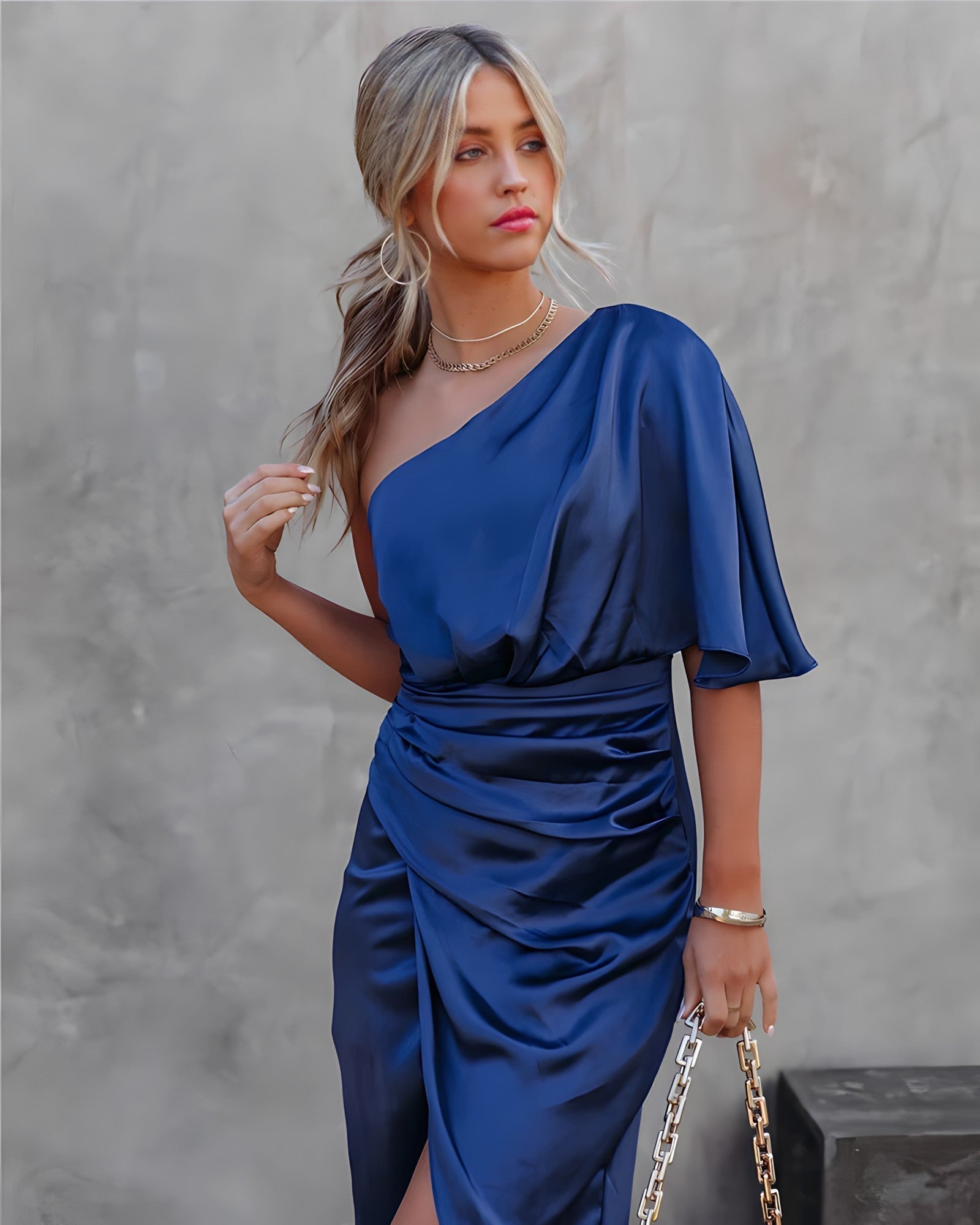 Robe De Fête À Une Épaule Pour Femme | Midi