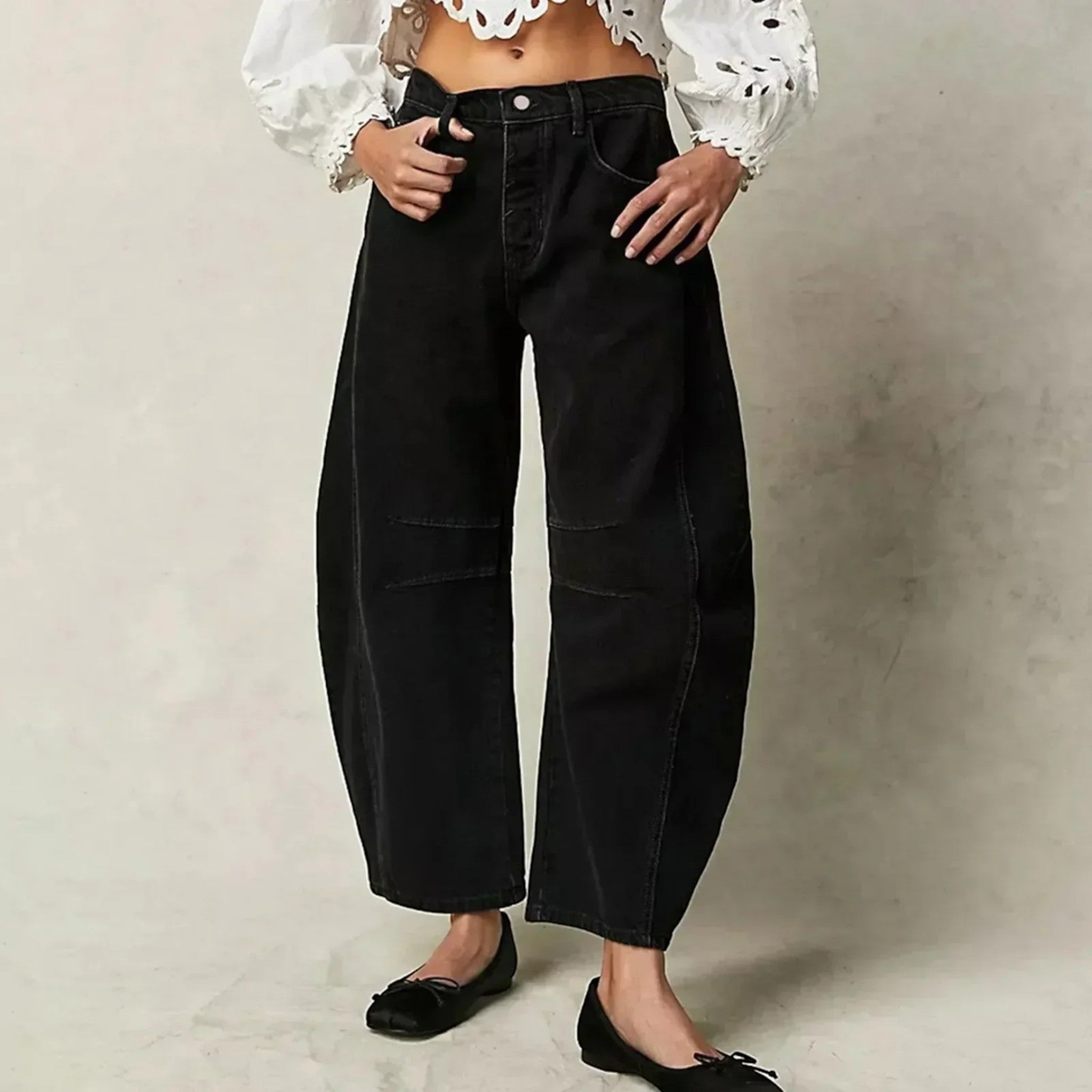 Anouk | Pantalon Denim Décontracté À Jambe Large Pour Femmes