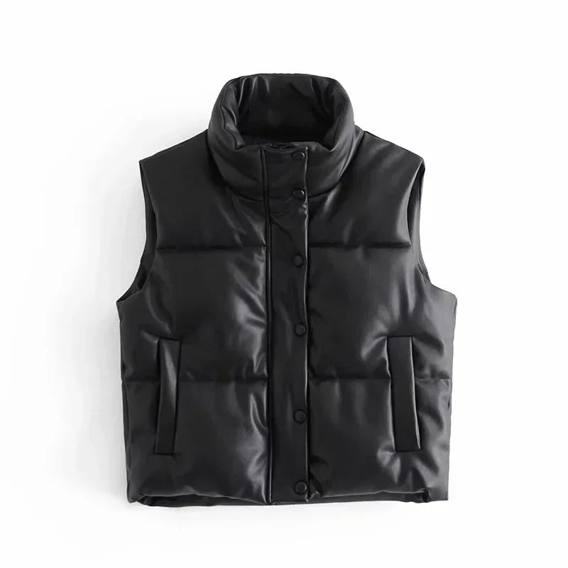 Gilet Sans Manches Moderne Avec Poche Pour Femme | Court