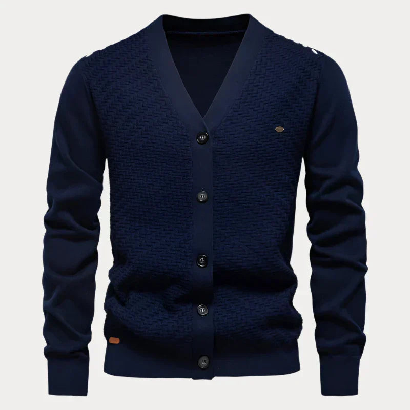 Cardigan Classique Boutonné À Col En V Pour Homme | Manches Longues