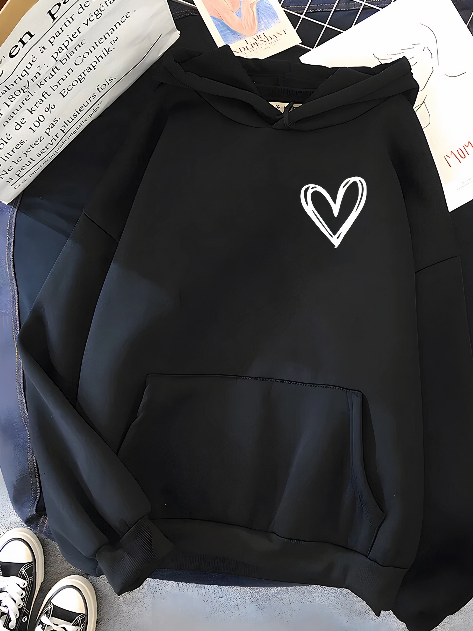 Sweat À Capuche Décontracté À Poche Pour Femme | Coupe Ample