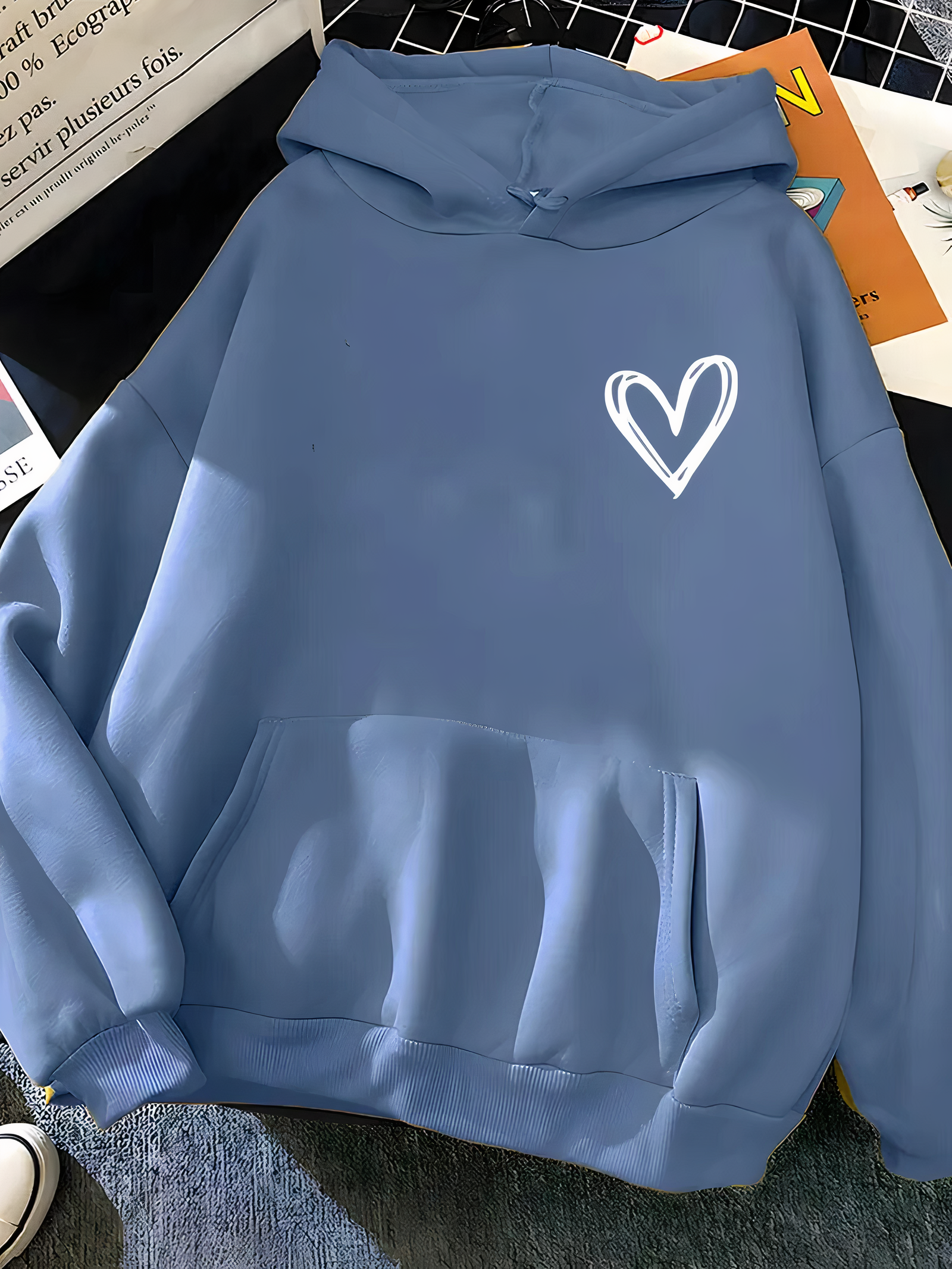 Sweat À Capuche Décontracté À Poche Pour Femme | Coupe Ample