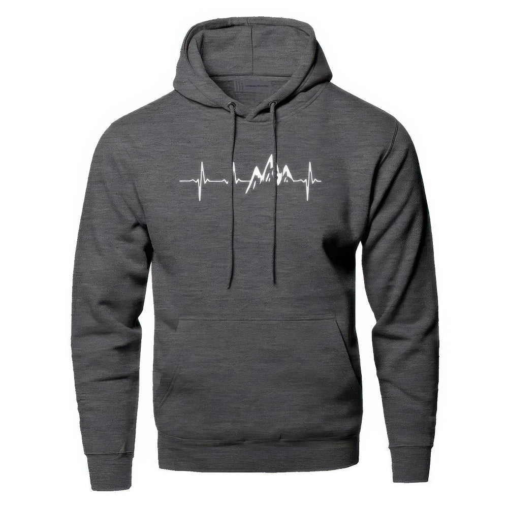 Sweat-Shirt Graphique Mountain Heartbeat Pour Homme | Manches Longues