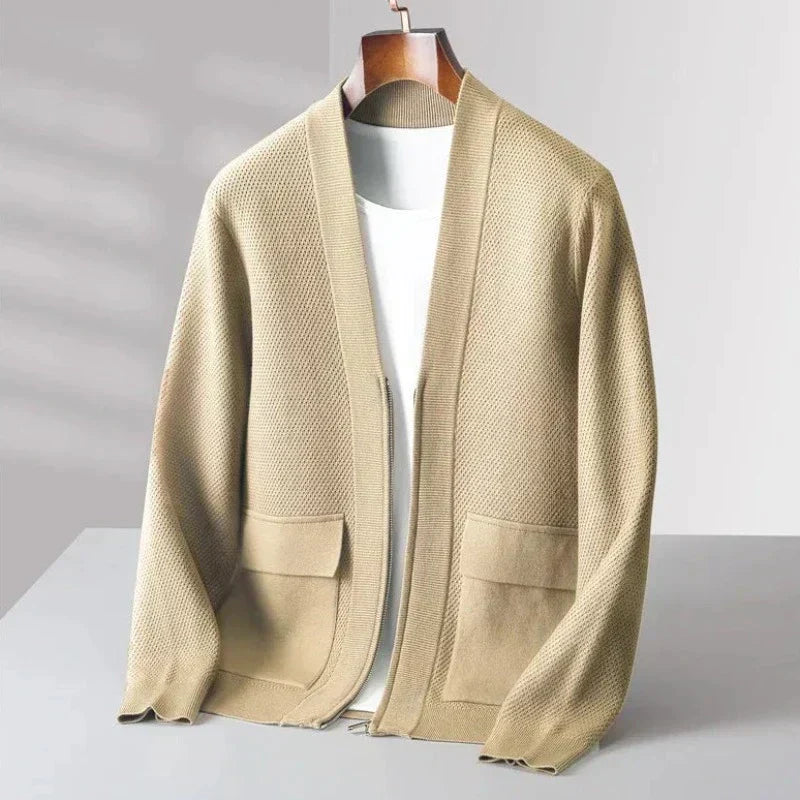 Cardigan D'hiver À Manches Longues Pour Homme | Fermeture Éclair