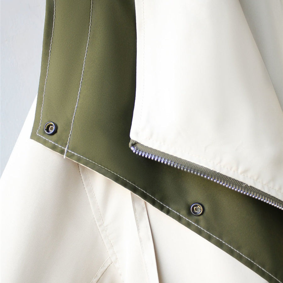 Trench-coat Court Et Élégant Pour Femme | Col Drapé