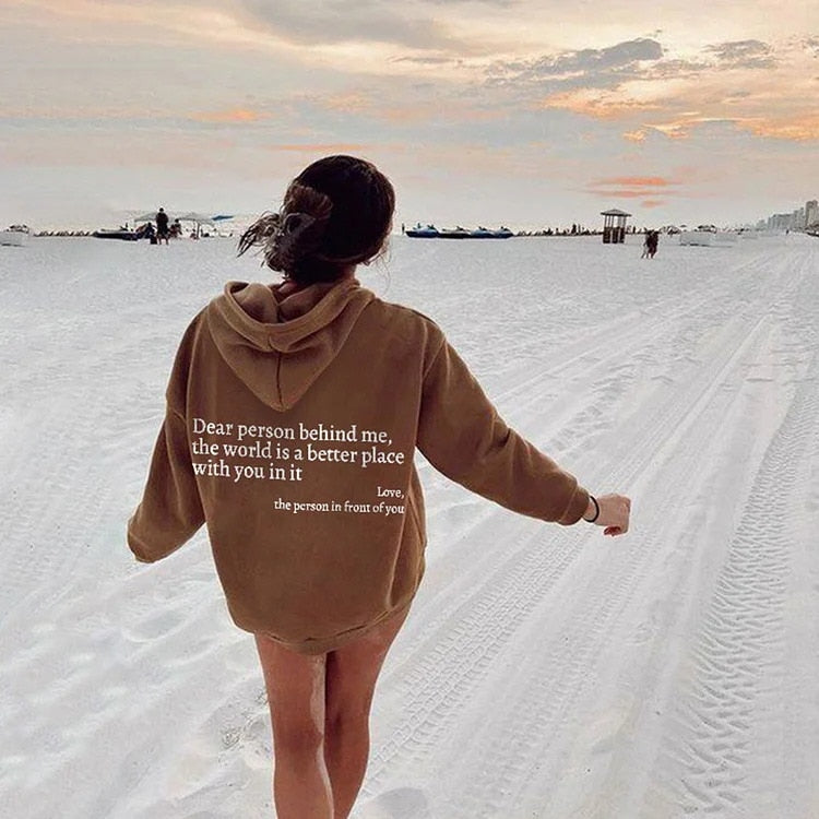 Sweat À Capuche Imprimé Pour L'hiver | Manches Longues