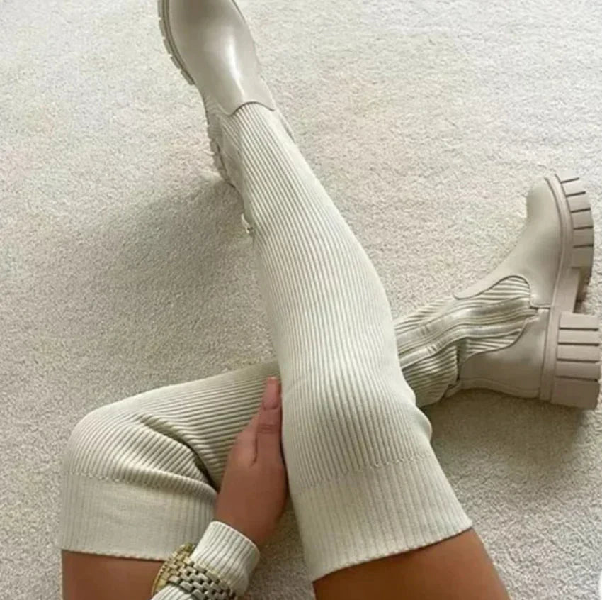 Bottes Hautes En Cuir Tendance Pour Femme | Hiver