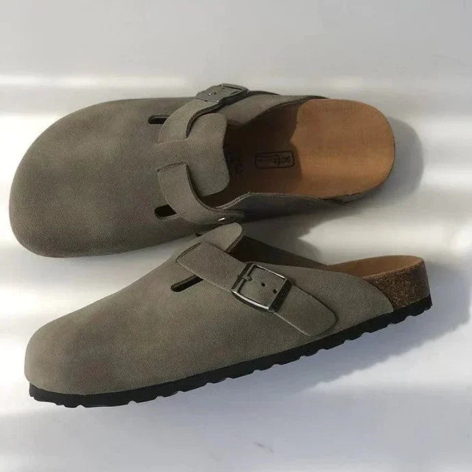 Sabots Vintage Aspect Suédé Avec Boucle | À Enfiler