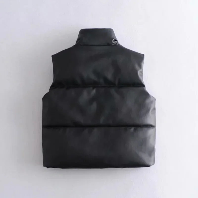 Gilet Sans Manches Moderne Avec Poche Pour Femme | Court