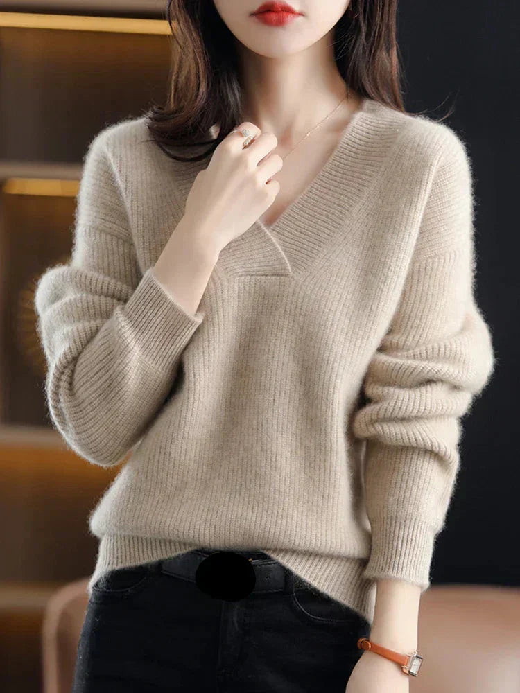 Pull En Cachemire D’Hiver Pour Femme | Col En V