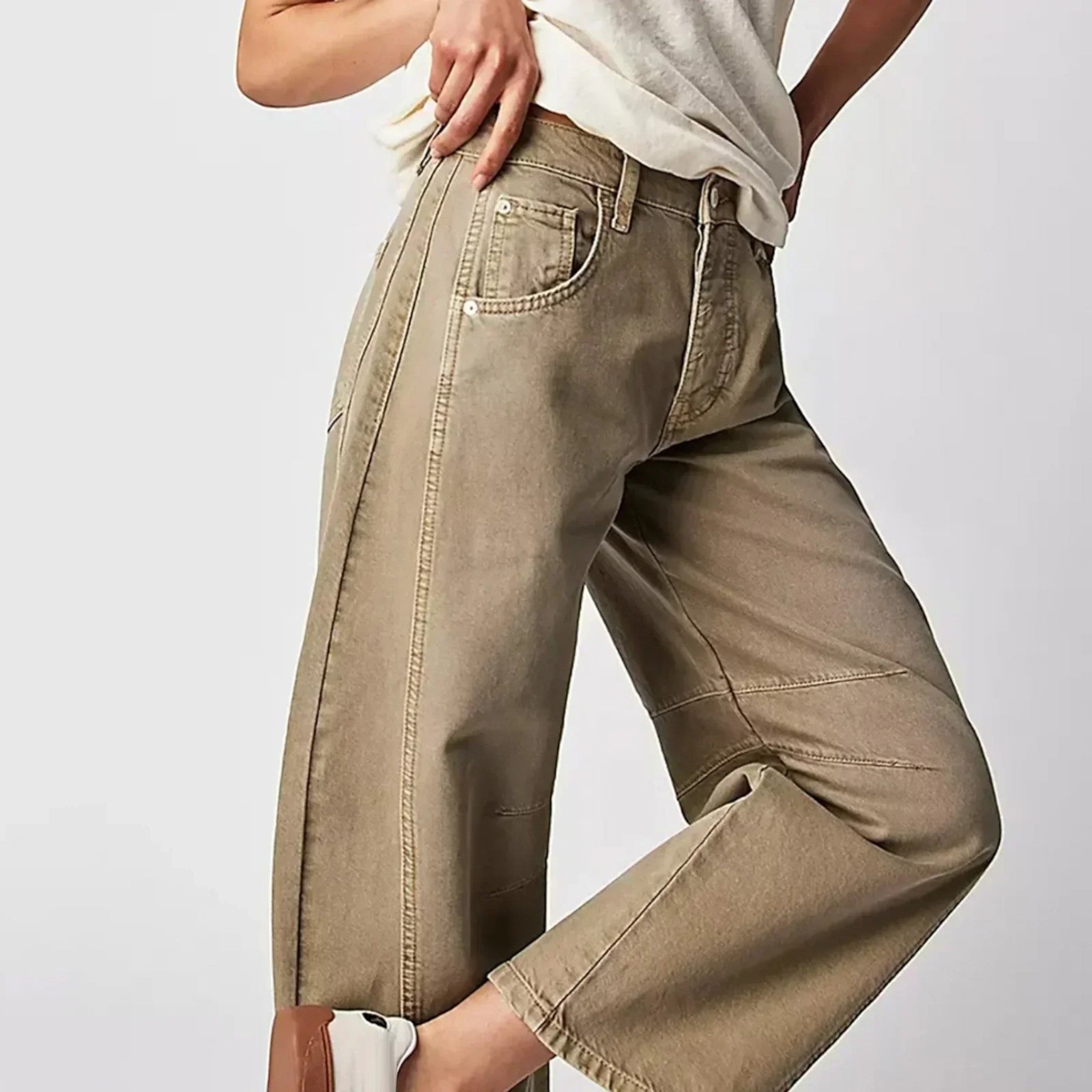 Anouk | Pantalon Denim Décontracté À Jambe Large Pour Femmes