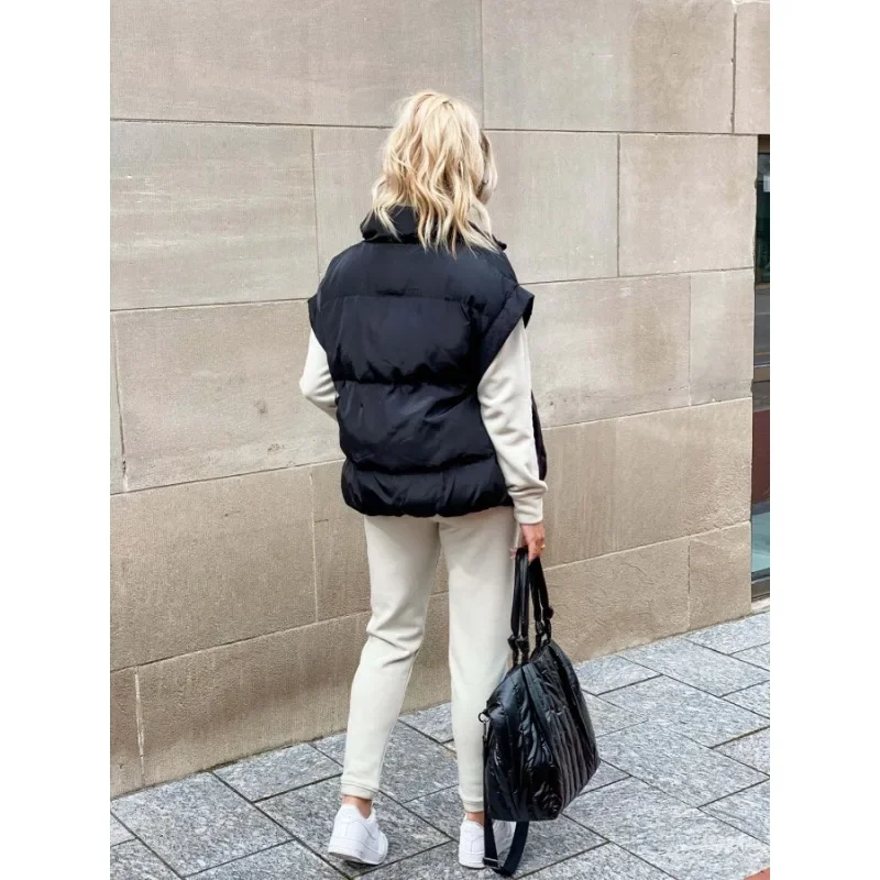 Gilet D'hiver Tendance À Fermeture Éclair Pour Femme | Sans Manches