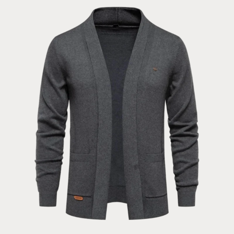 Cardigan Classique En Tricot Ouvert Sur Le Devant Pour Homme | Col Châle