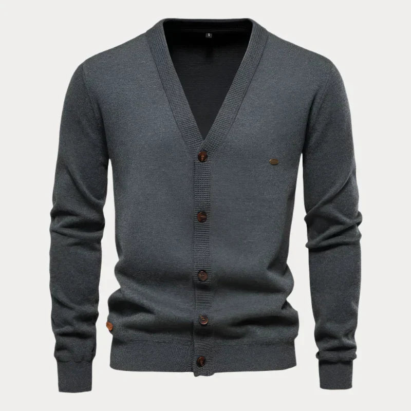 Cardigan Boutonné En Tricot Pour Homme | Manches Longues