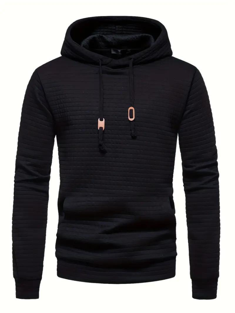 Sweat À Capuche Décontracté En Tricot Gaufré Pour Homme | Automne