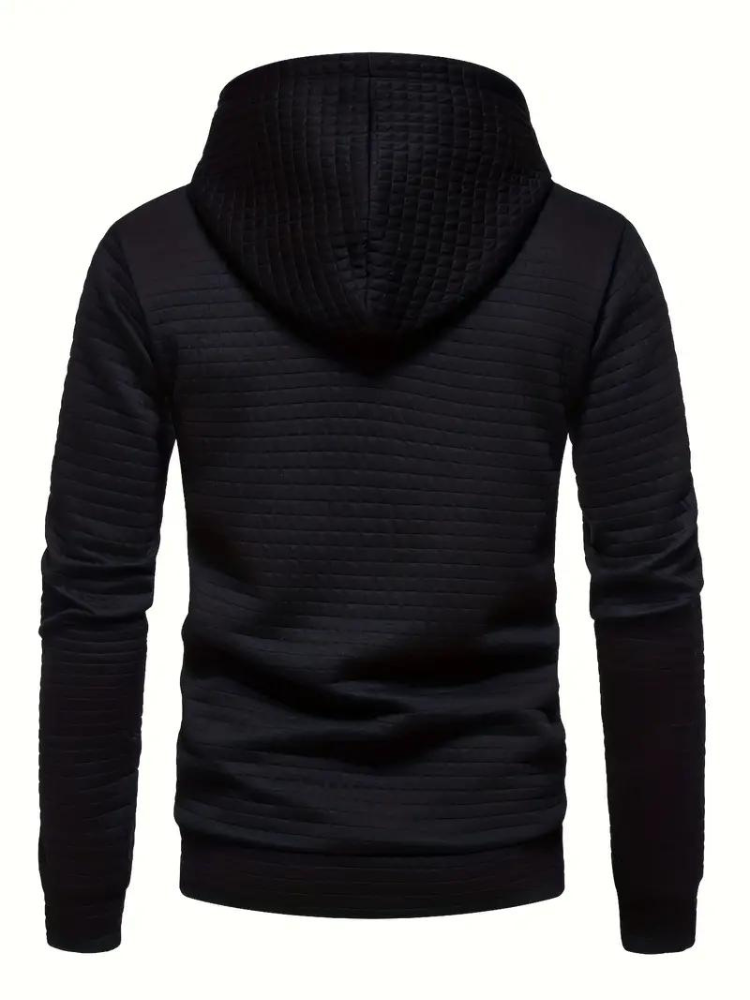 Sweat À Capuche Décontracté En Tricot Gaufré Pour Homme | Automne