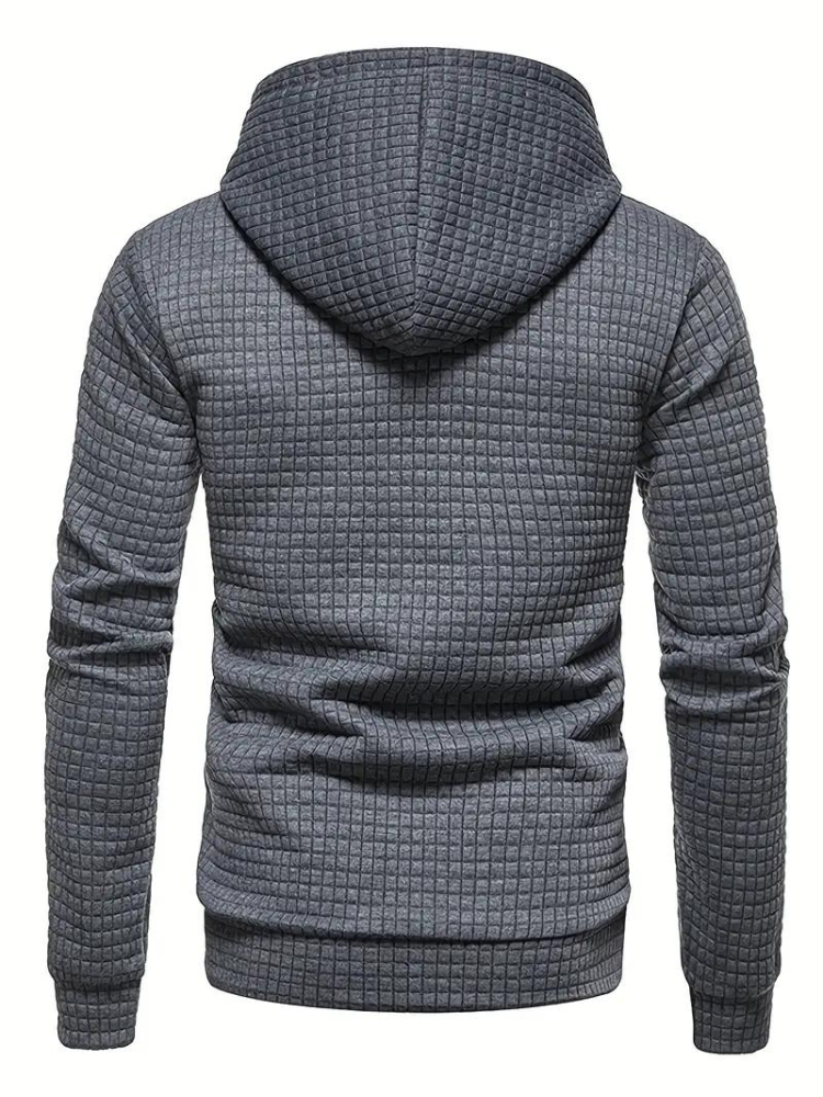 Sweat À Capuche Décontracté En Tricot Gaufré Pour Homme | Automne
