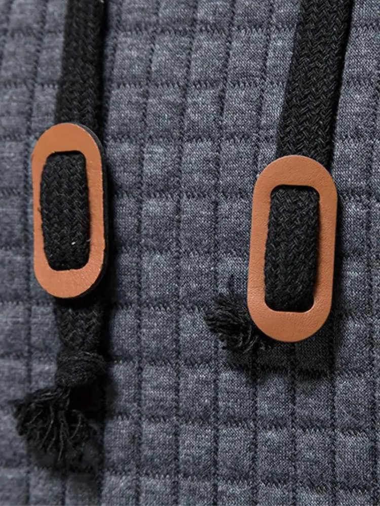 Sweat À Capuche Décontracté En Tricot Gaufré Pour Homme | Automne