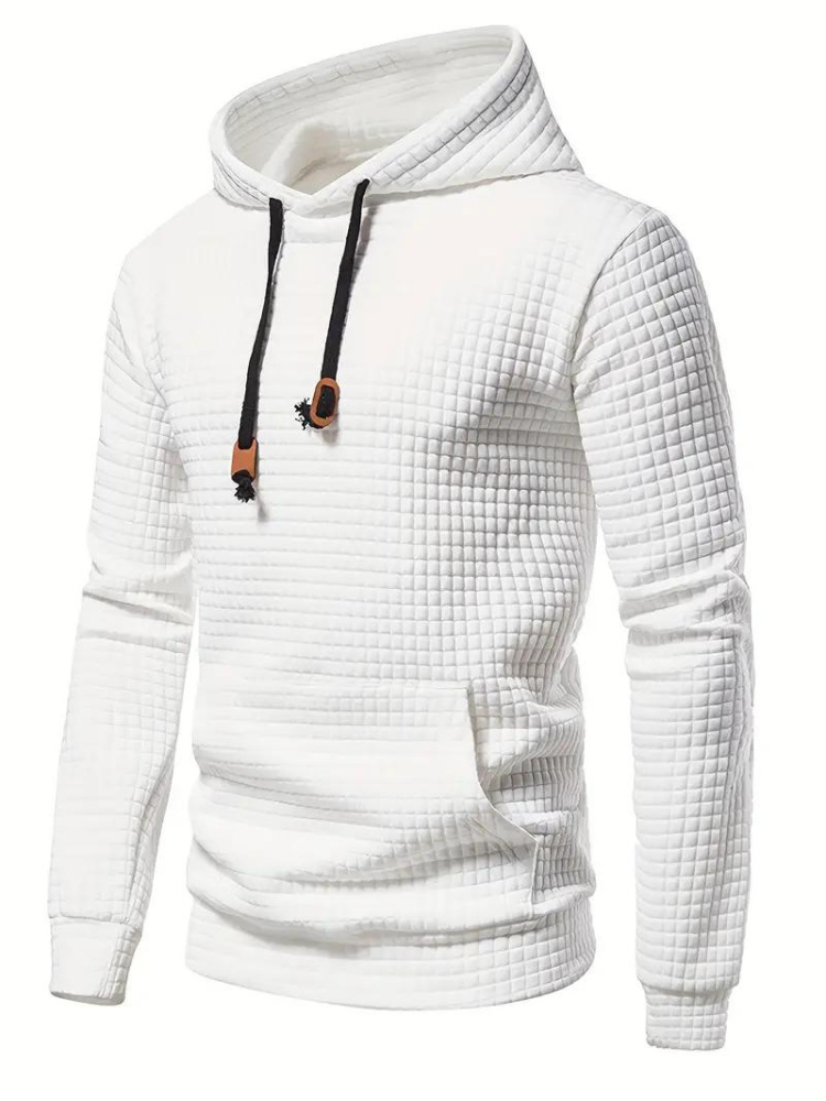 Sweat À Capuche Décontracté En Tricot Gaufré Pour Homme | Automne