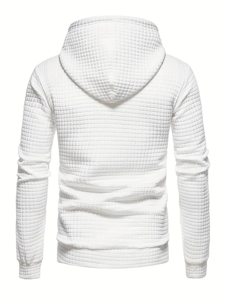 Sweat À Capuche Décontracté En Tricot Gaufré Pour Homme | Automne