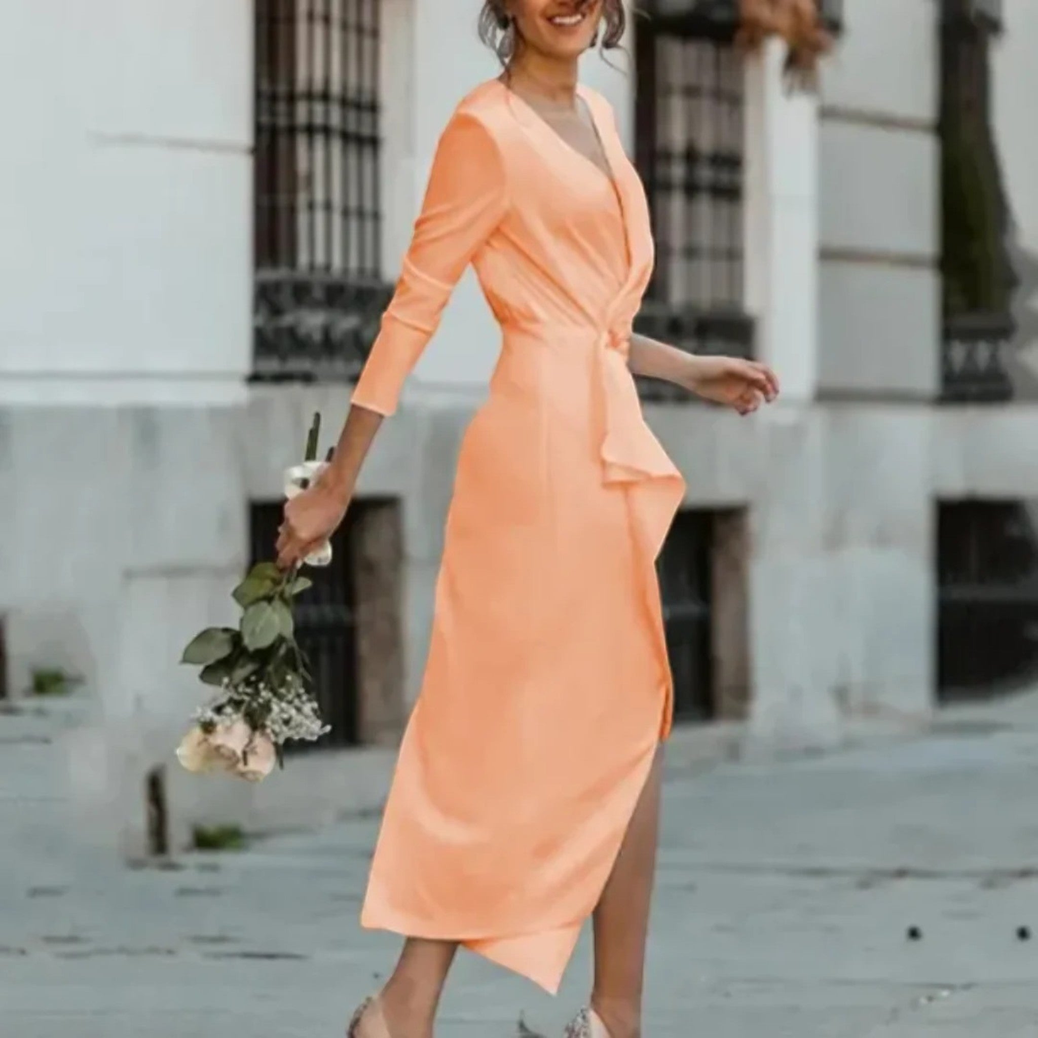 Amélie | Robe de soirée élégante à col en V pour femme